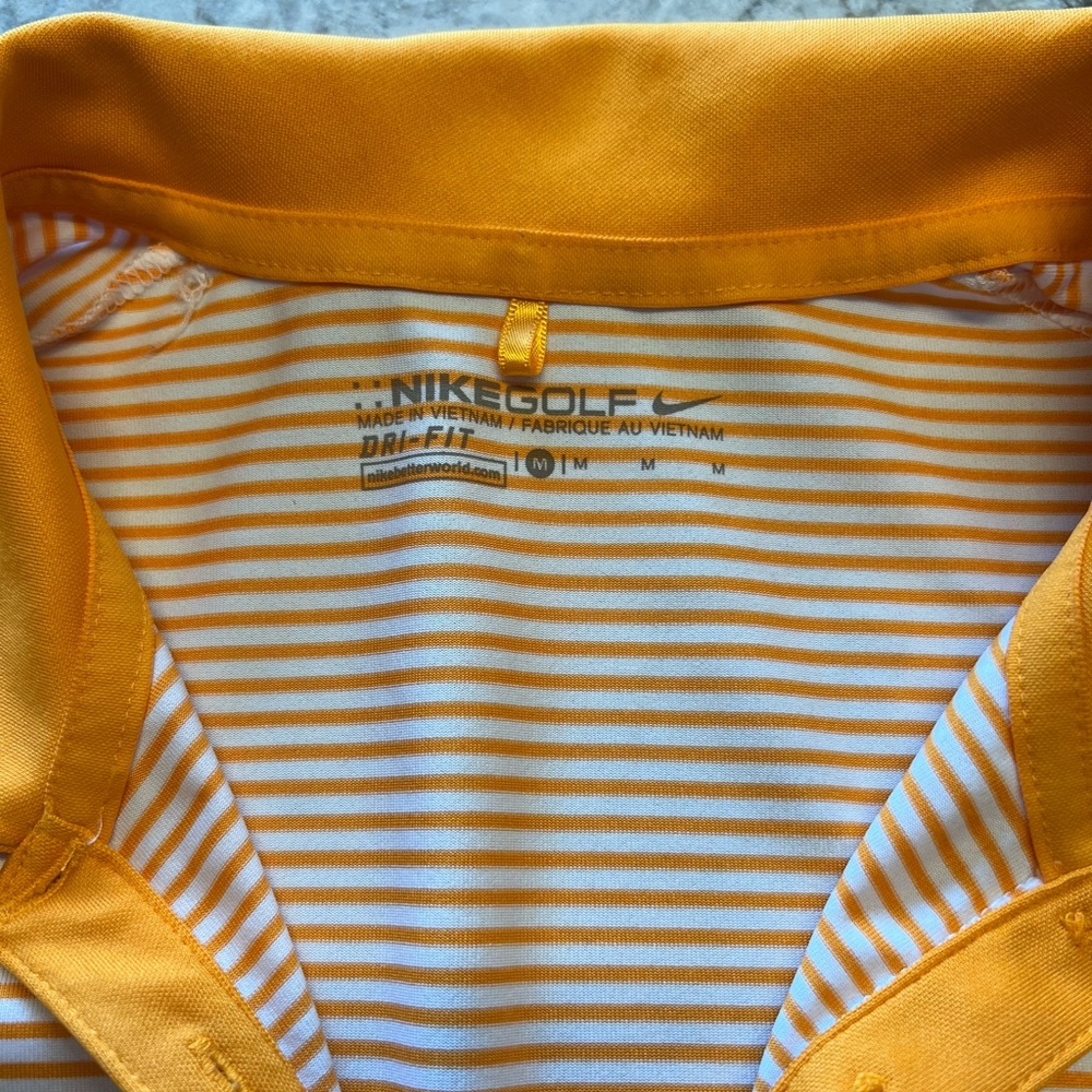 Nike Golf Orange and White Stripe Dry-Fit Top -Size Medium - Picture 5 of 12